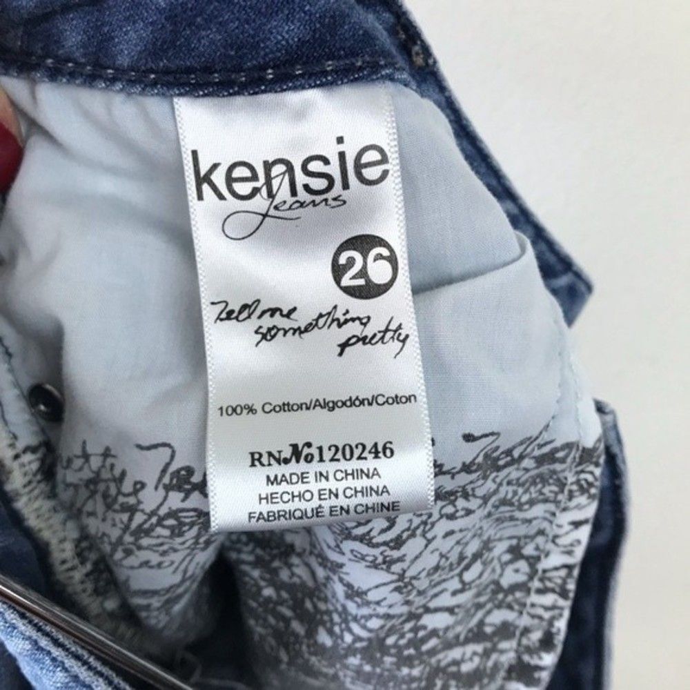 Kensie Ripped Distressed Denim Jean Shorts Size 26 Roll Up Boho - Picture 7 of 9